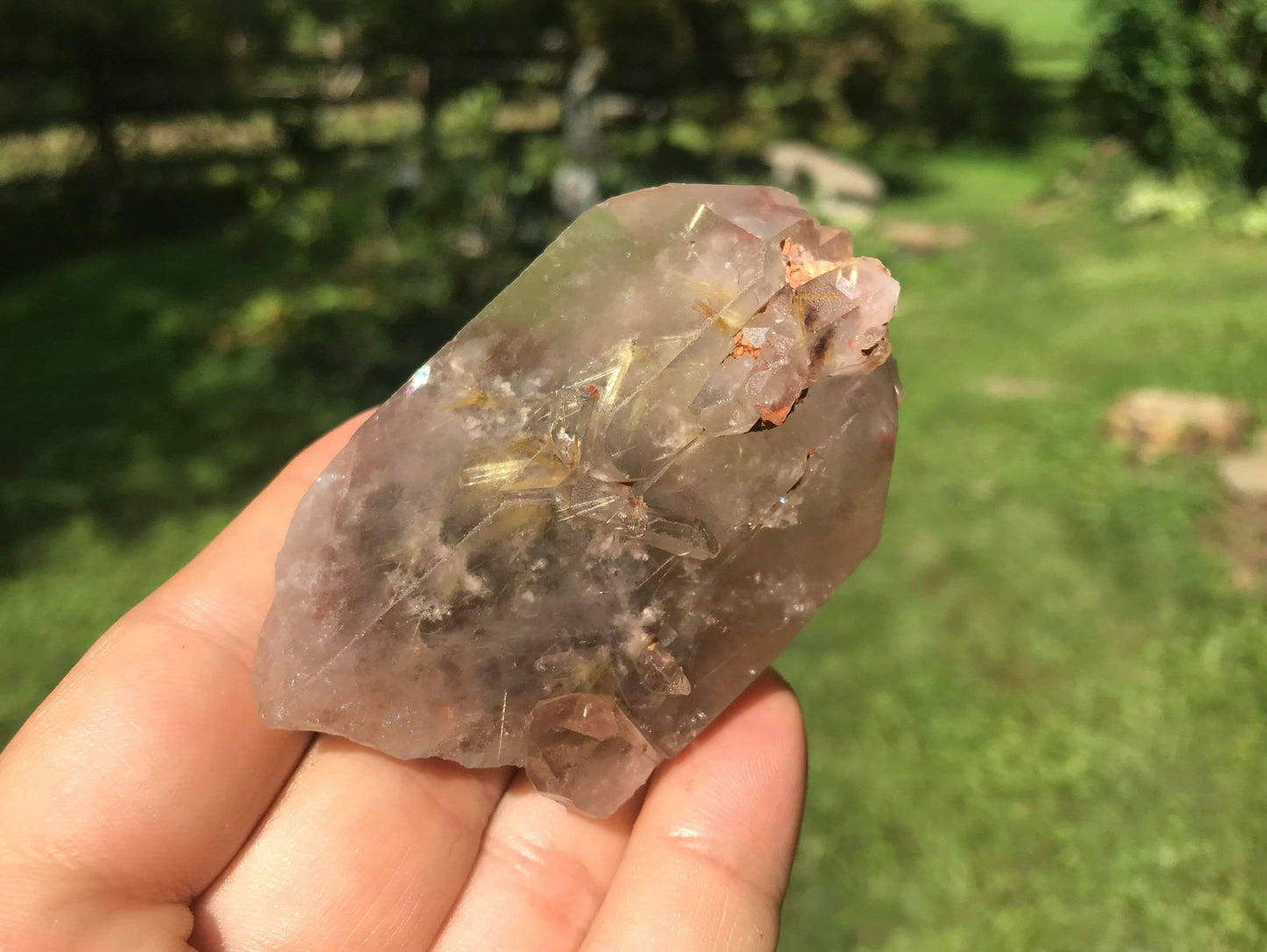 Rutilated Smoky Elestial Quartz Point