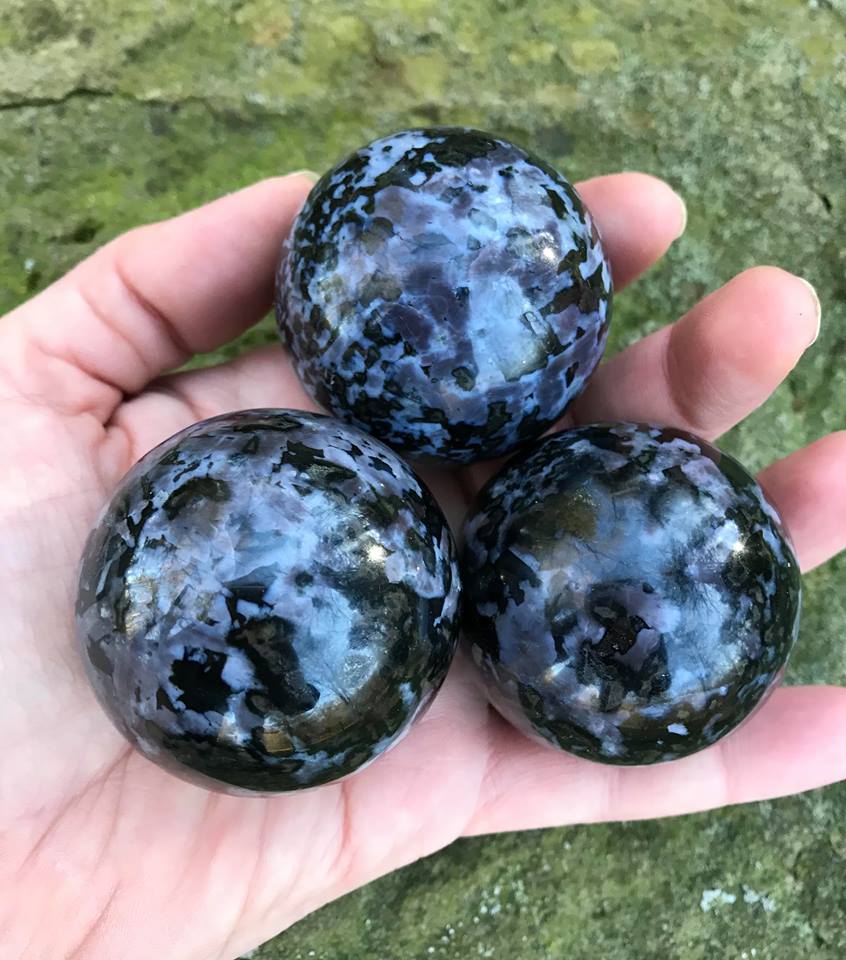 Indigo Gabbro Spheres - Gem Realm 