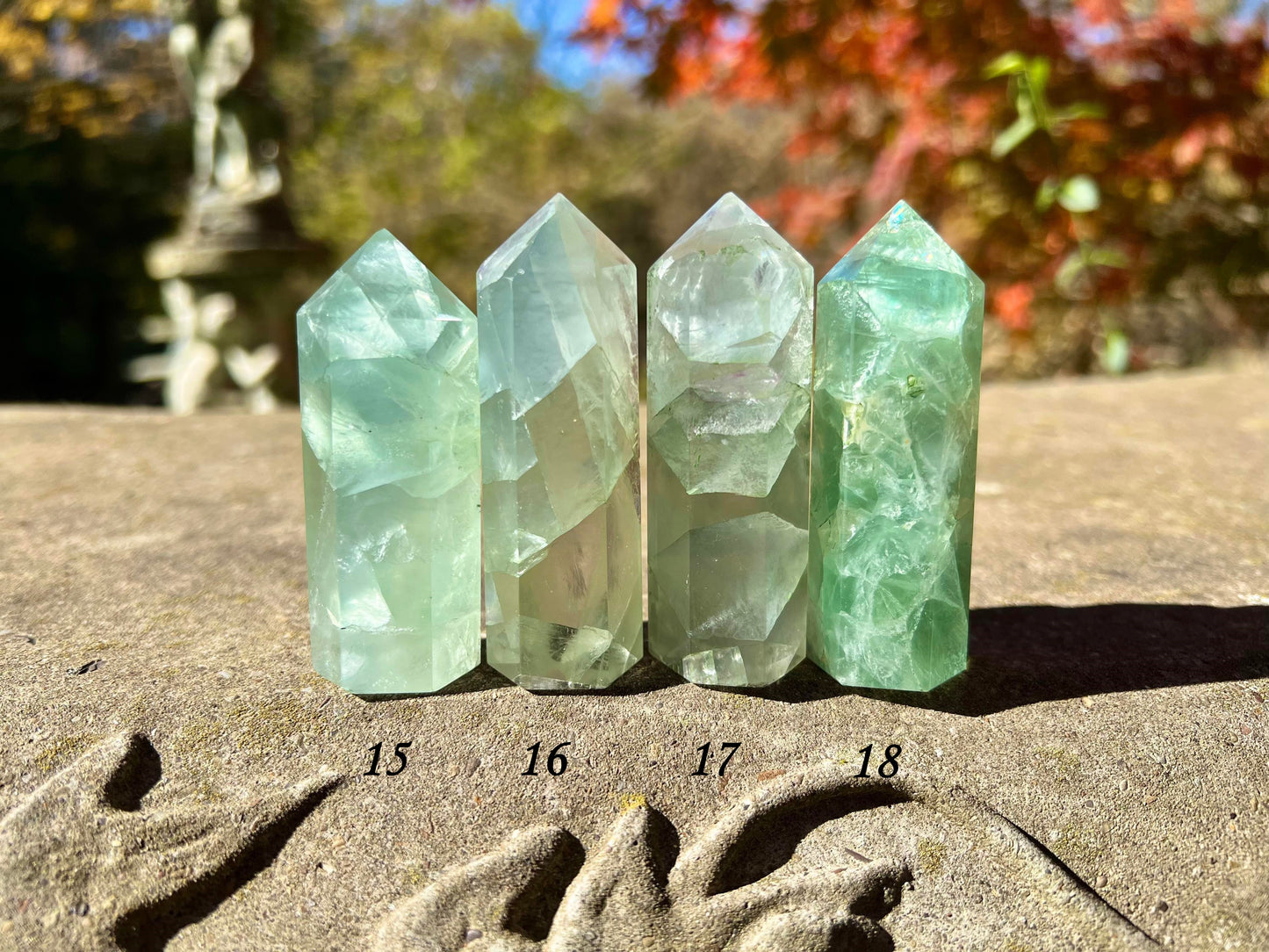 Green Rainbow Fluorite Towers - Gem Realm 