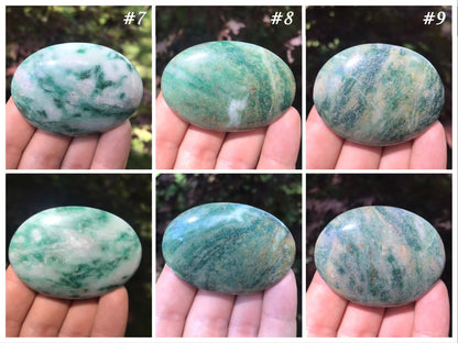 Green Kyanite Palm Stones - Gem Realm 