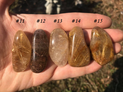 Rutilated Quartz Tumbled Stones ~ Large