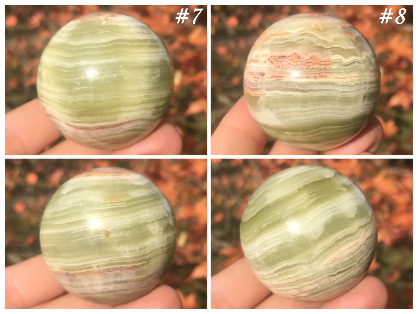 Green Banded Calcite Spheres