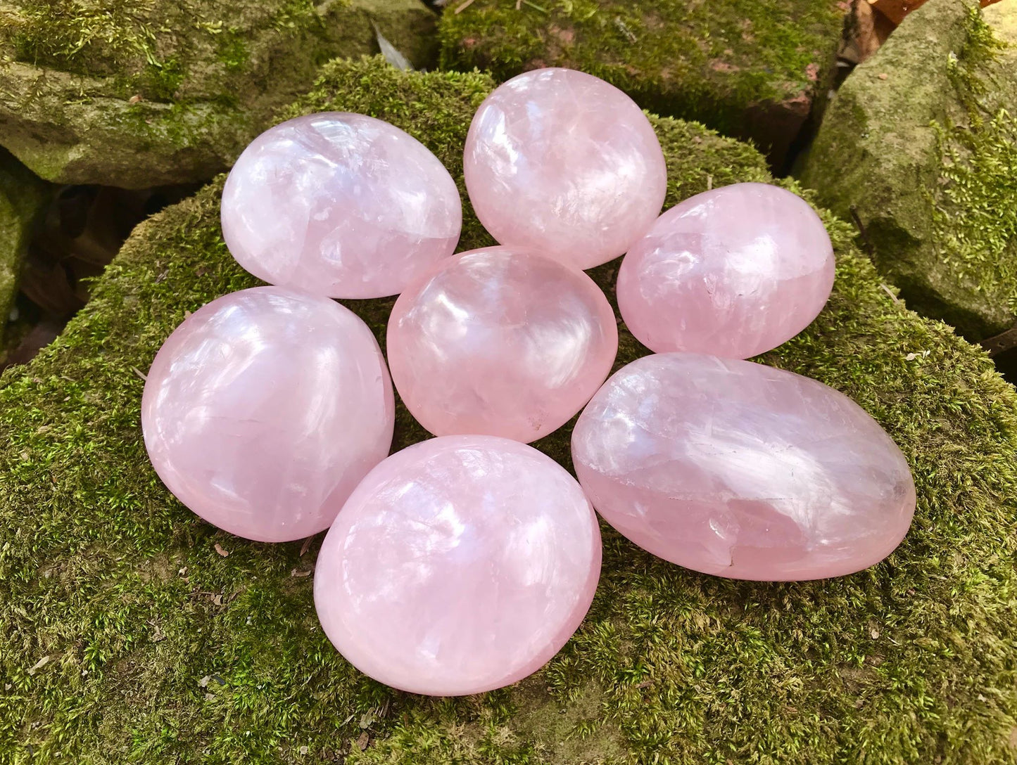 Rose Quartz Palm Stones - Gem Realm 