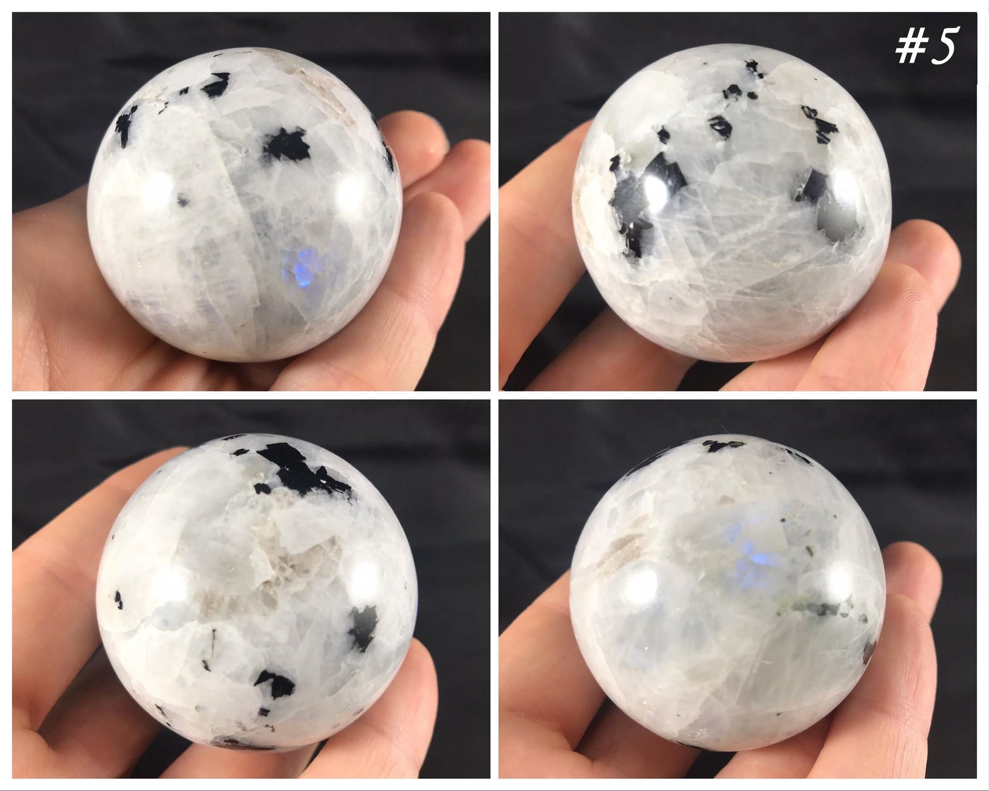 Rainbow Moonstone Spheres - Gem Realm 