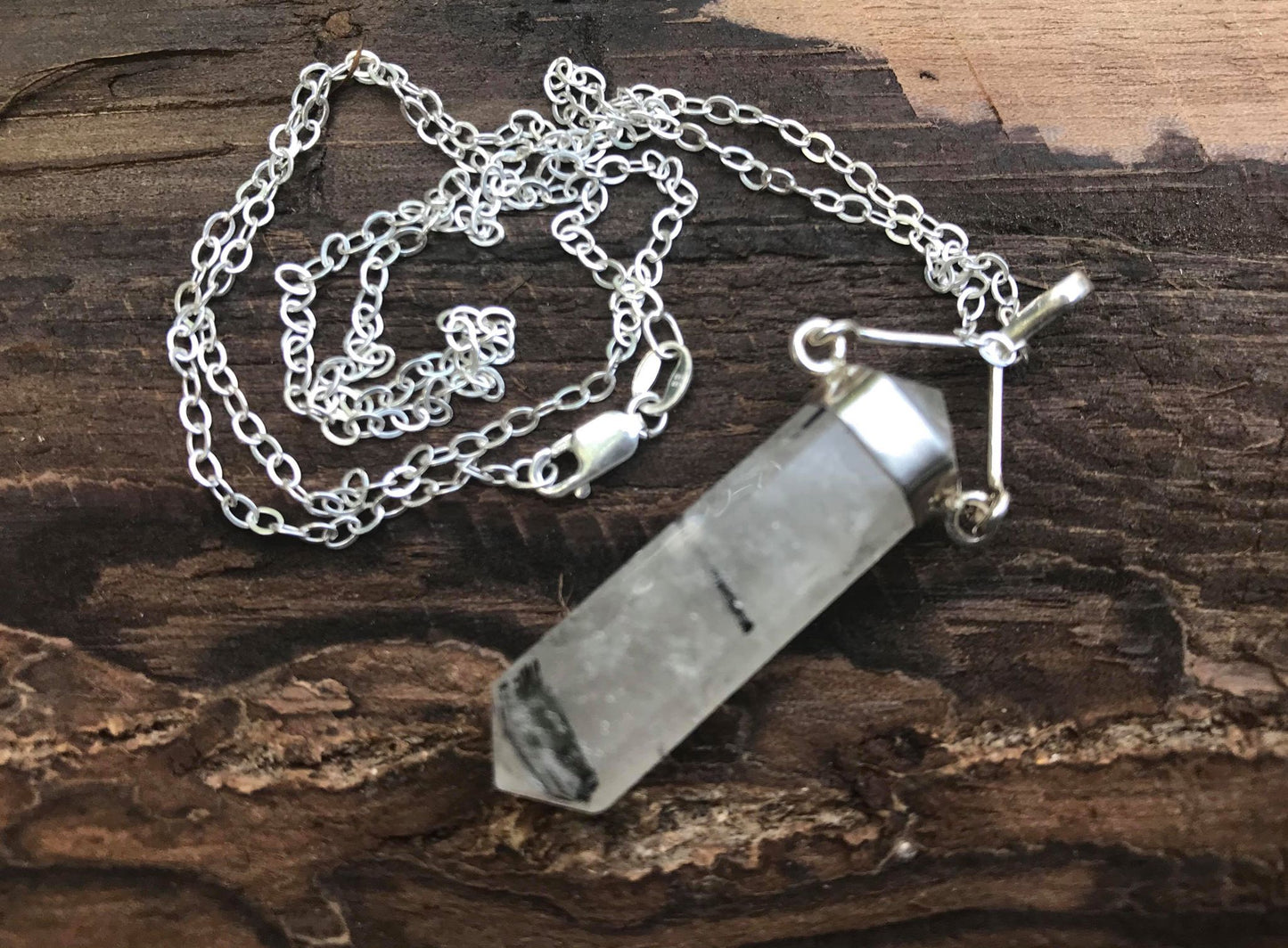 Tourmalinated Quartz Pendant - Gem Realm 