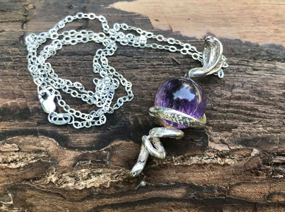 Amethyst Snake Pendant - Gem Realm 