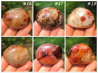 Madagascar Banded Agate Palm Stones - Gem Realm 