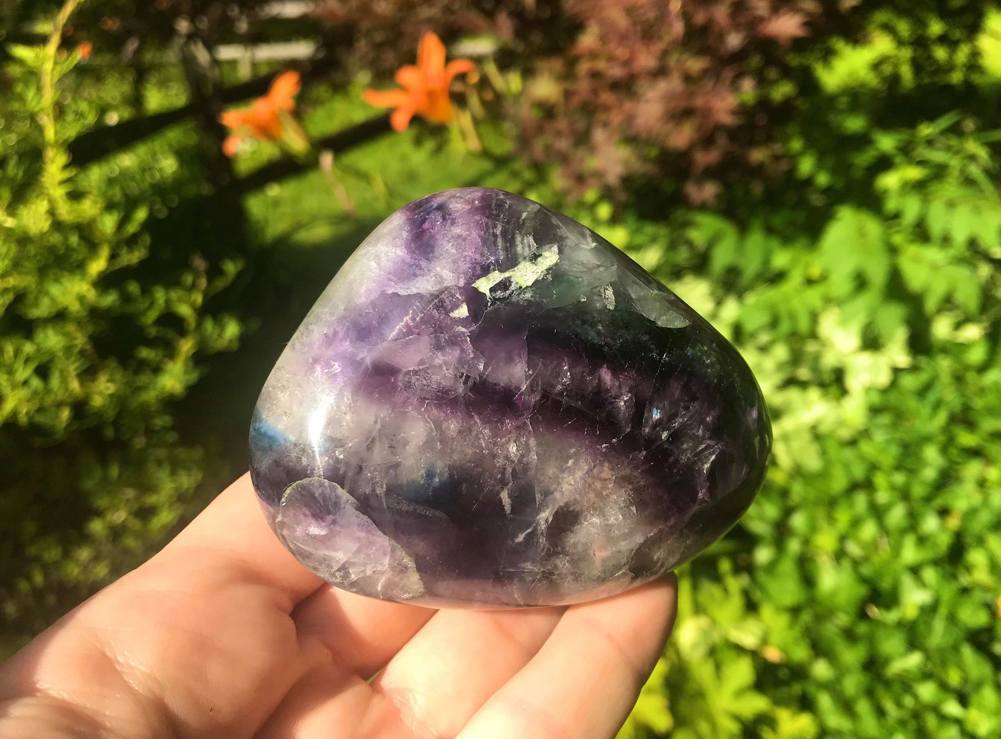 Rainbow Fluorite Over-sized Tumbled Stone ~ XXL - Gem Realm 