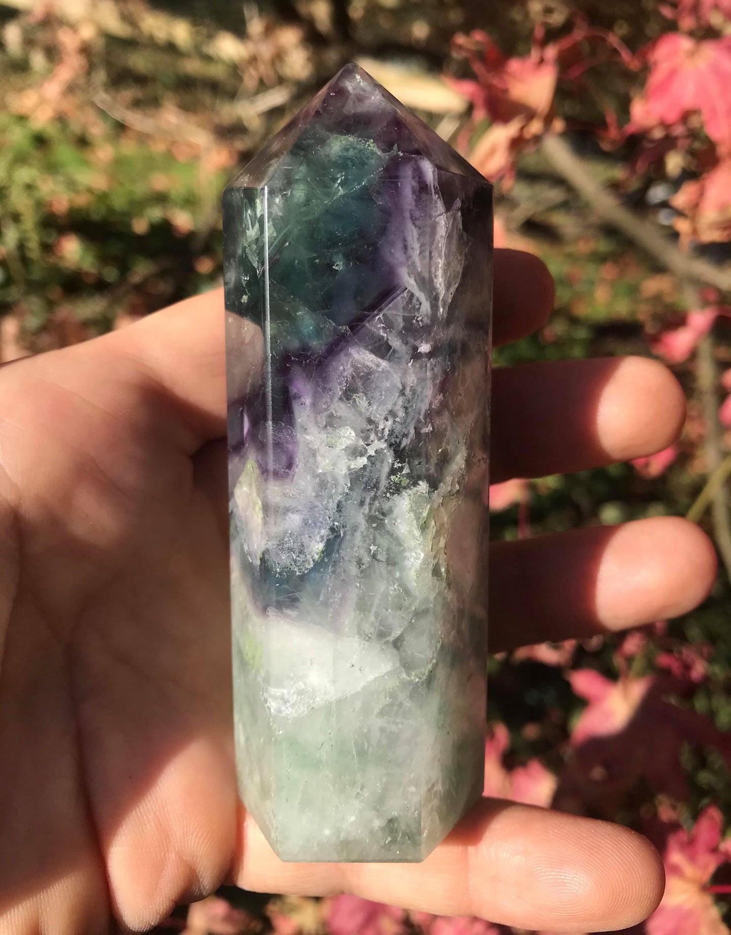 Rainbow Fluorite Tower ~ Large - Gem Realm 