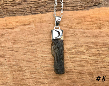 Moldavite Crescent Pendant - Gem Realm 