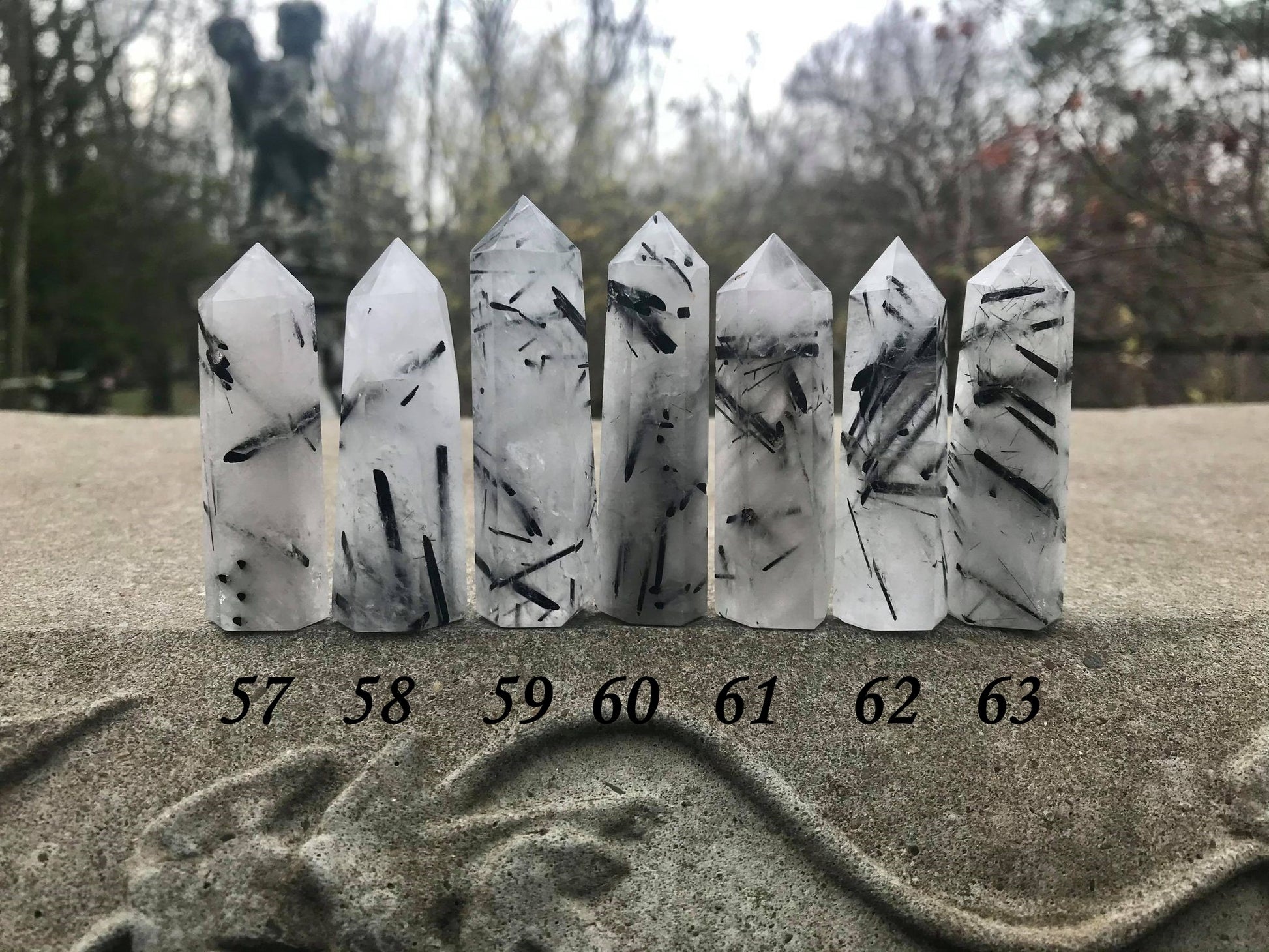 Black Tourmalinated Quartz Towers - Gem Realm 