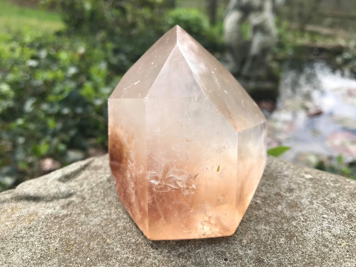 Garden Quartz Hematite Flame Tower - Gem Realm 