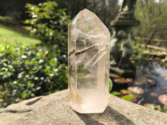 Rutilated Quartz Tower - Gem Realm 
