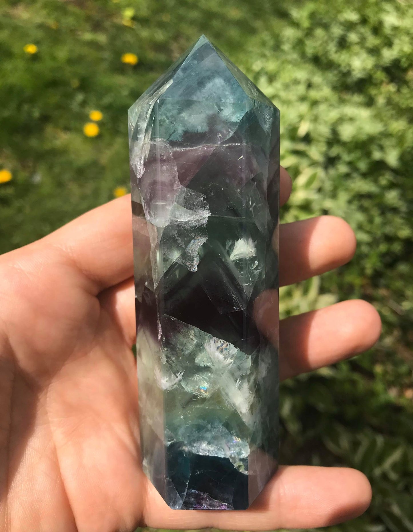 Rainbow Fluorite Tower ~ Large - Gem Realm 