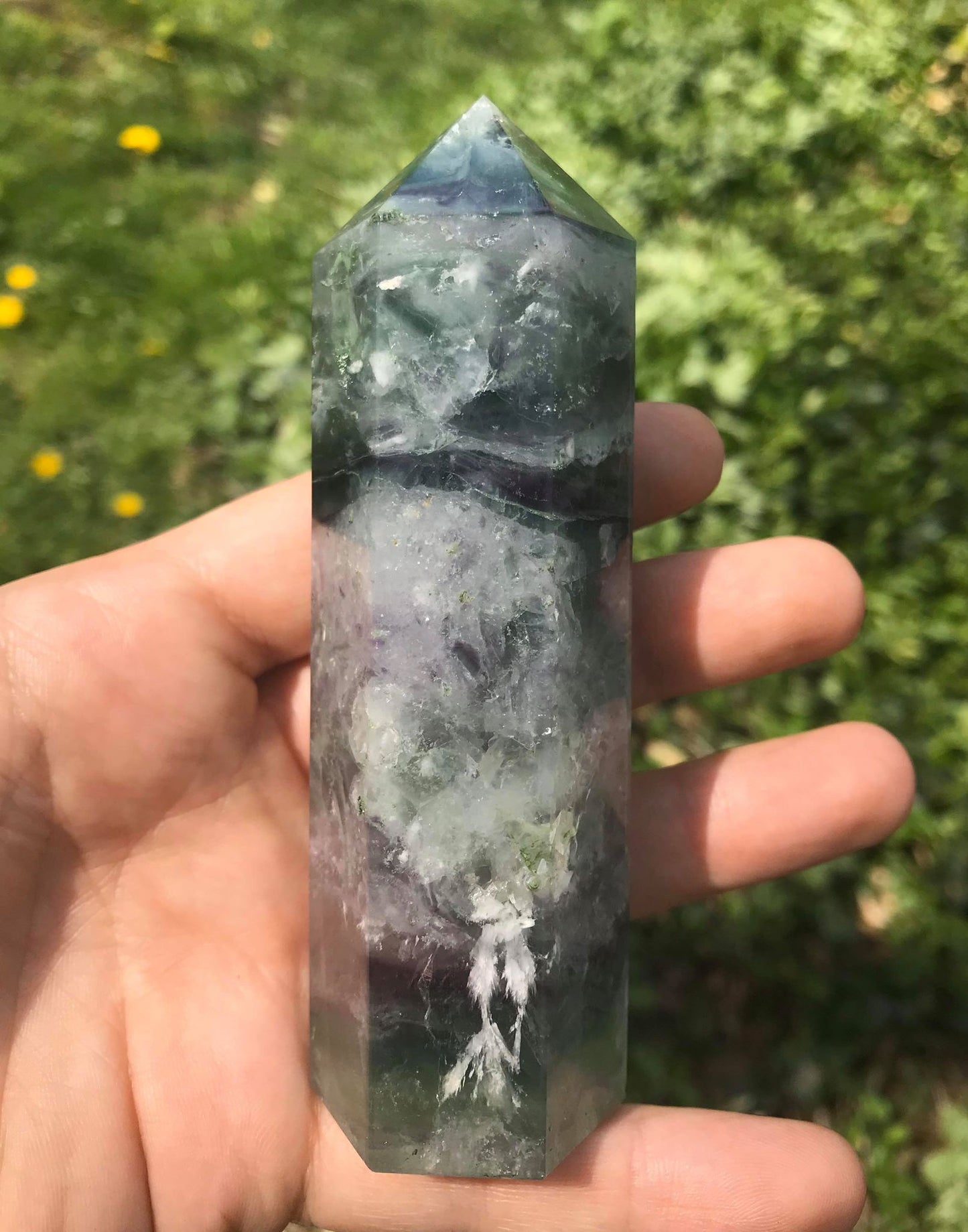 Rainbow Fluorite Tower ~ Large - Gem Realm 