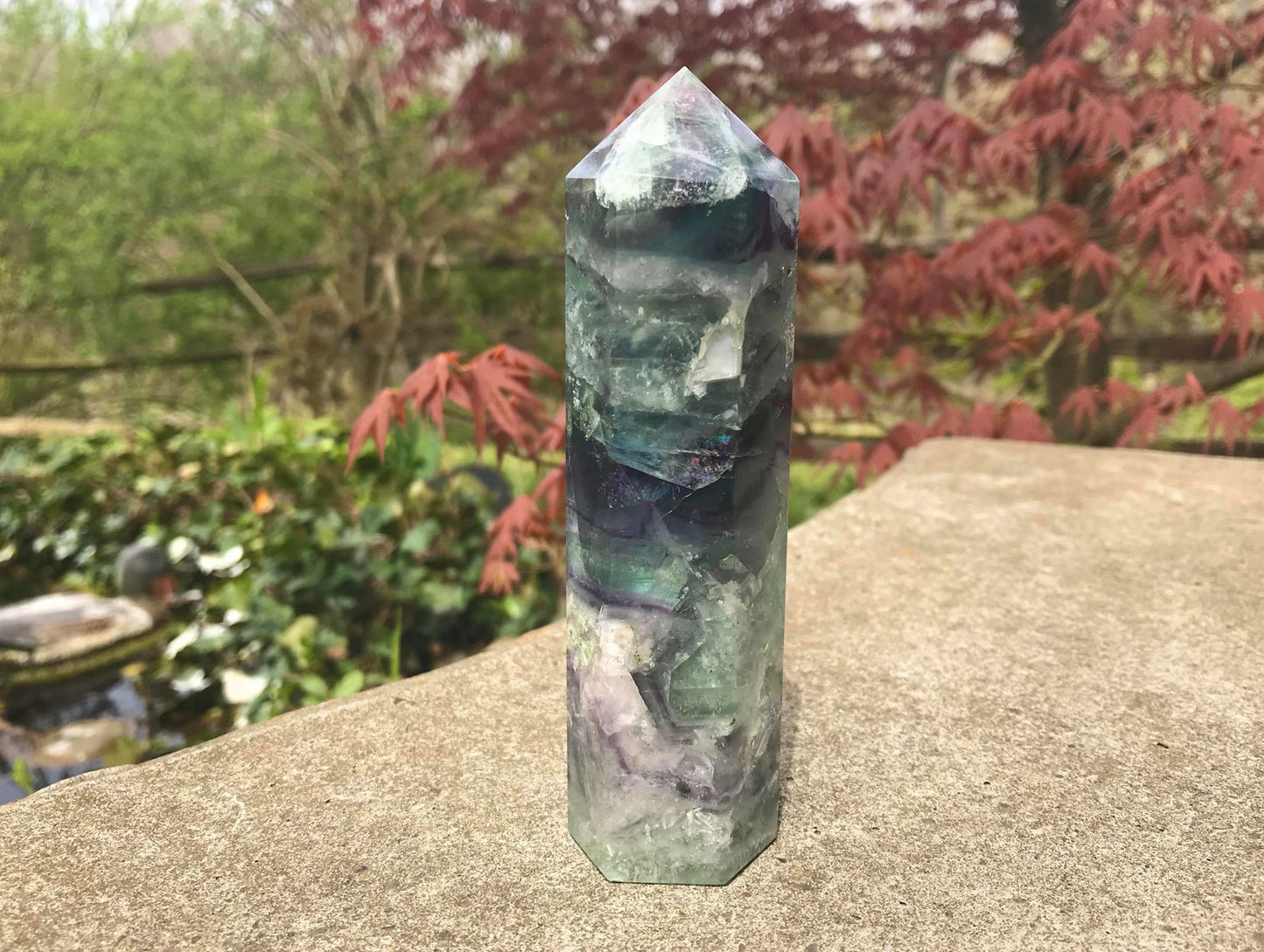 Rainbow Fluorite Tower ~ Large - Gem Realm 