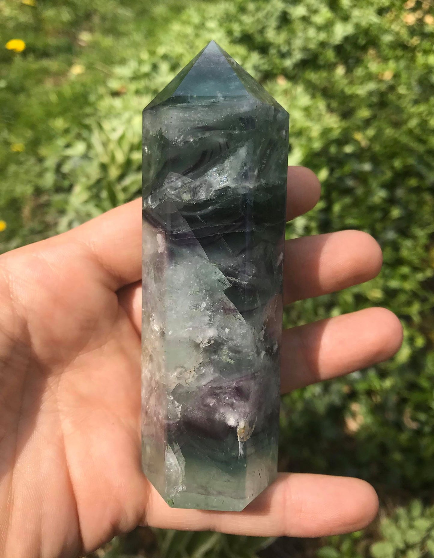 Rainbow Fluorite Tower ~ Large - Gem Realm 