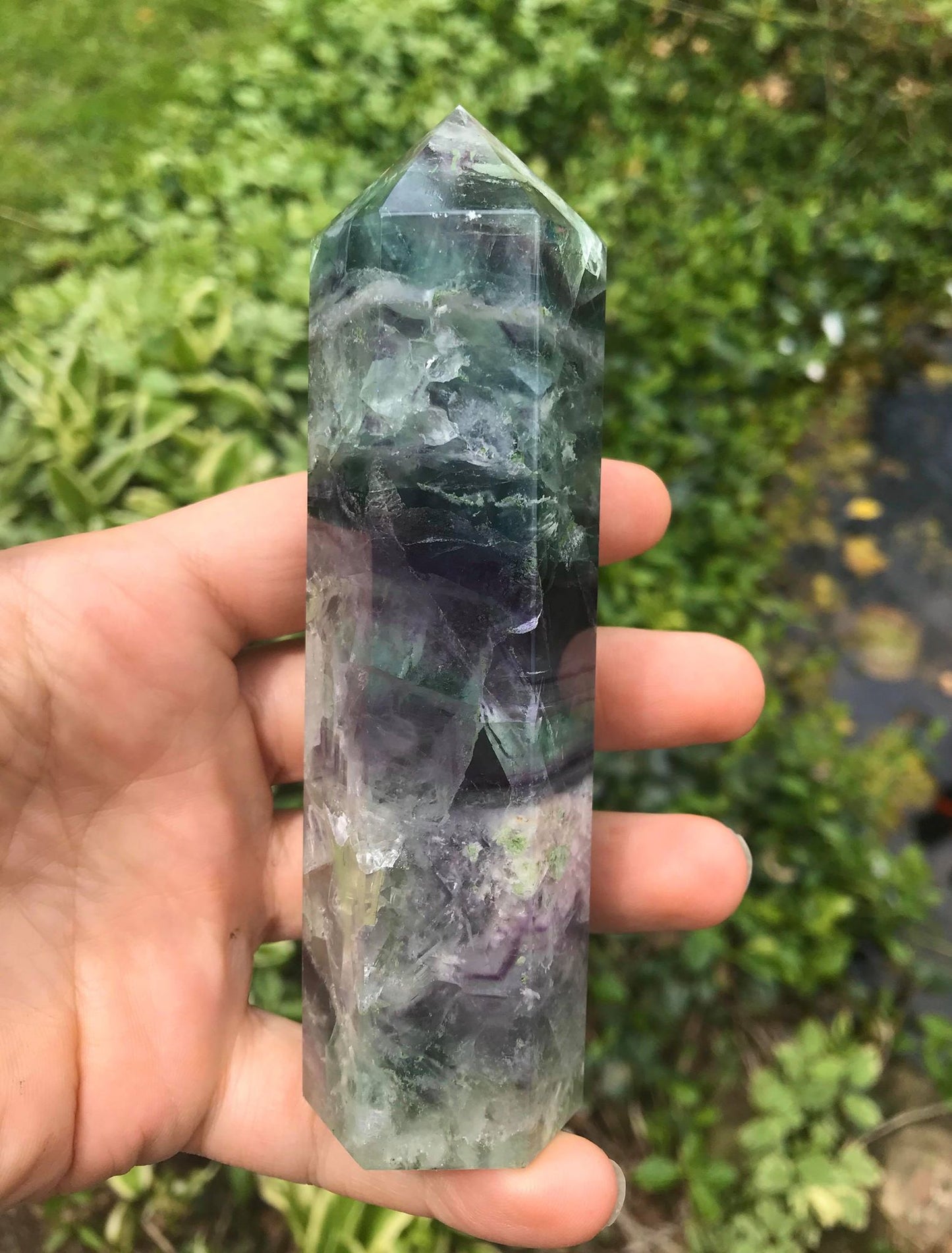 Rainbow Fluorite Tower ~ Large - Gem Realm 