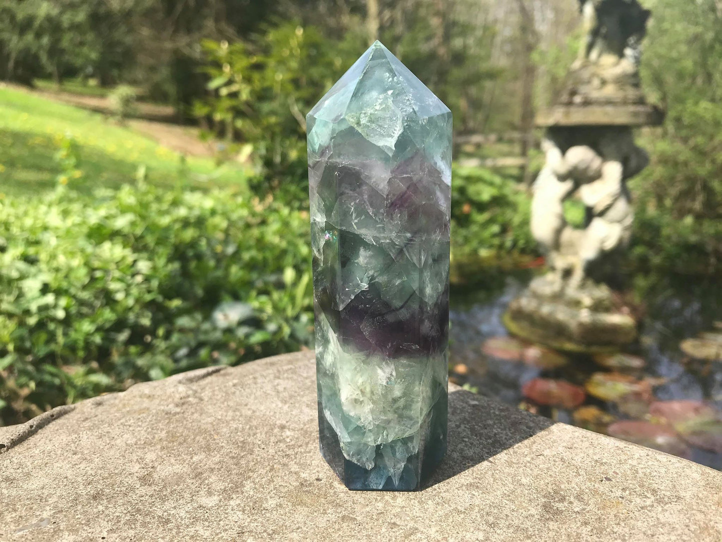 Rainbow Fluorite Tower ~ Large - Gem Realm 