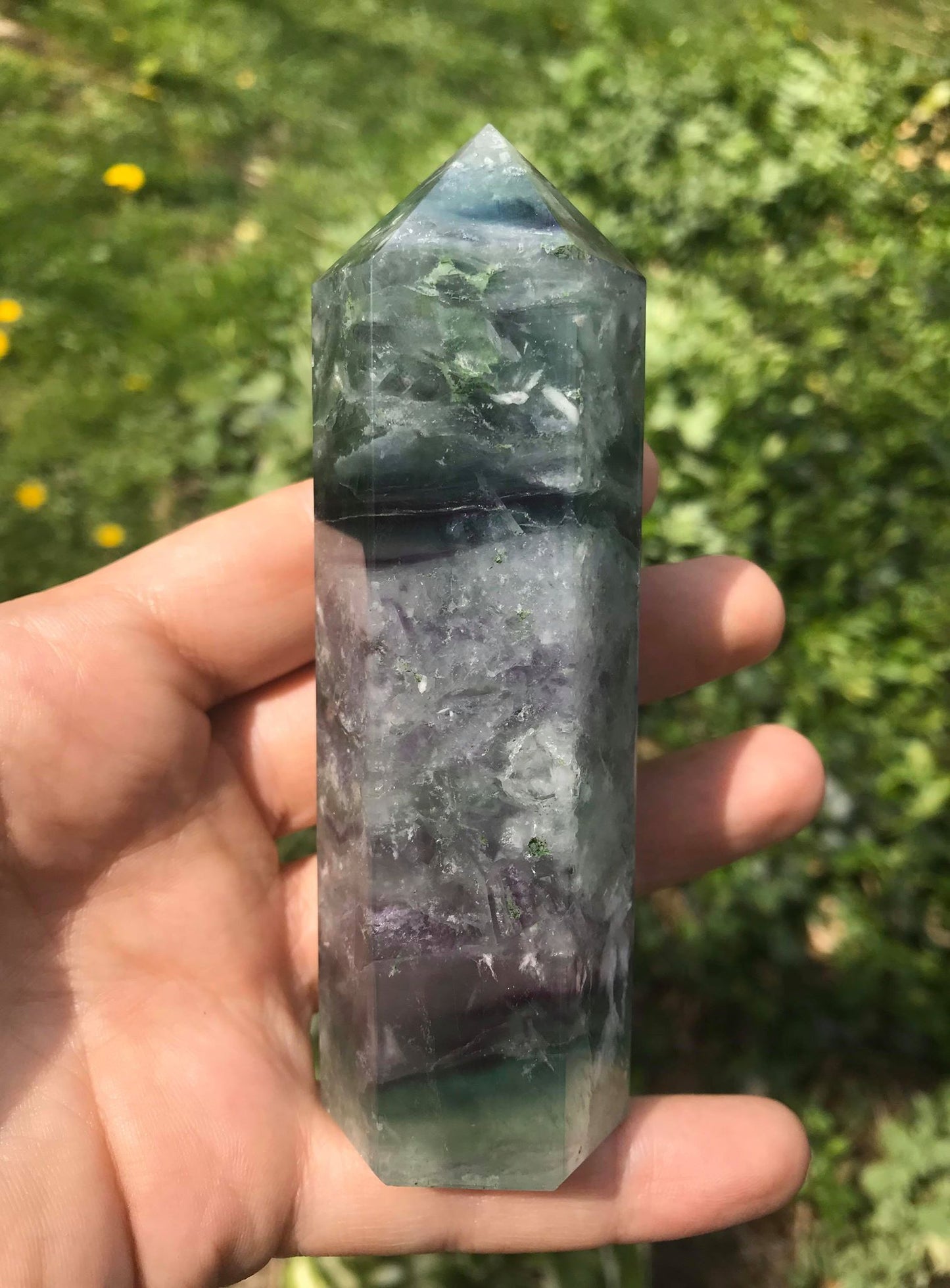 Rainbow Fluorite Tower ~ Large - Gem Realm 