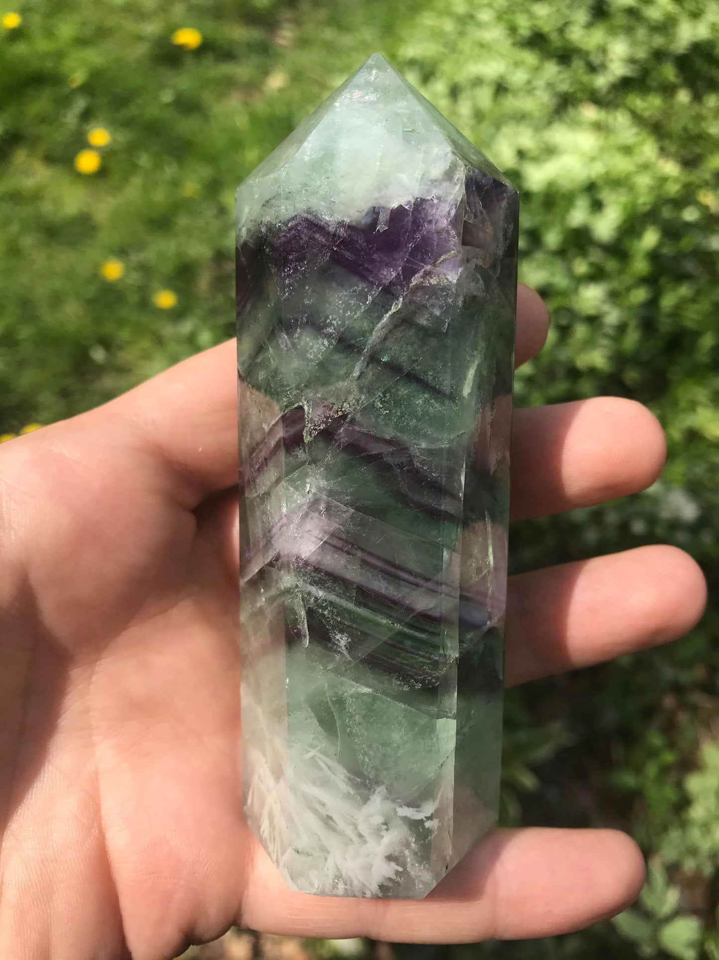 Rainbow Fluorite Tower ~ Large - Gem Realm 