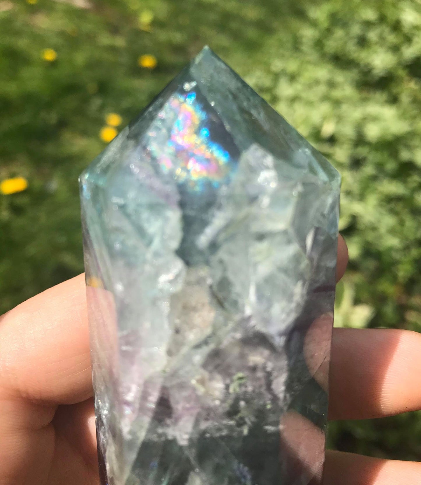 Rainbow Fluorite Tower ~ Large - Gem Realm 