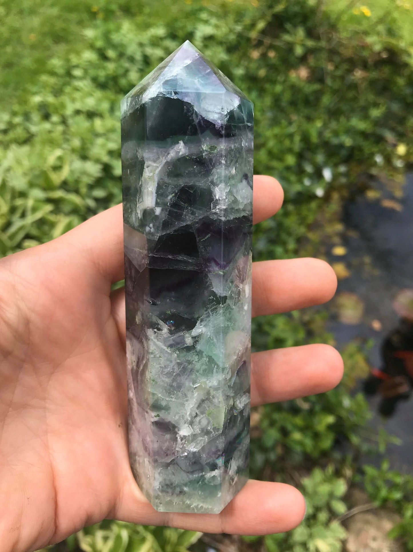 Rainbow Fluorite Tower ~ Large - Gem Realm 