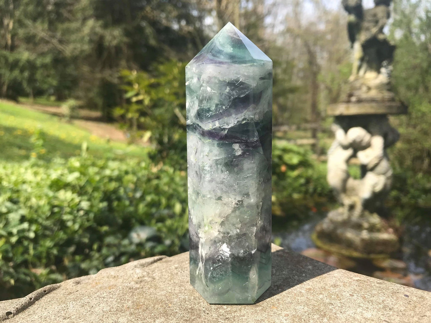 Rainbow Fluorite Tower ~ Large - Gem Realm 