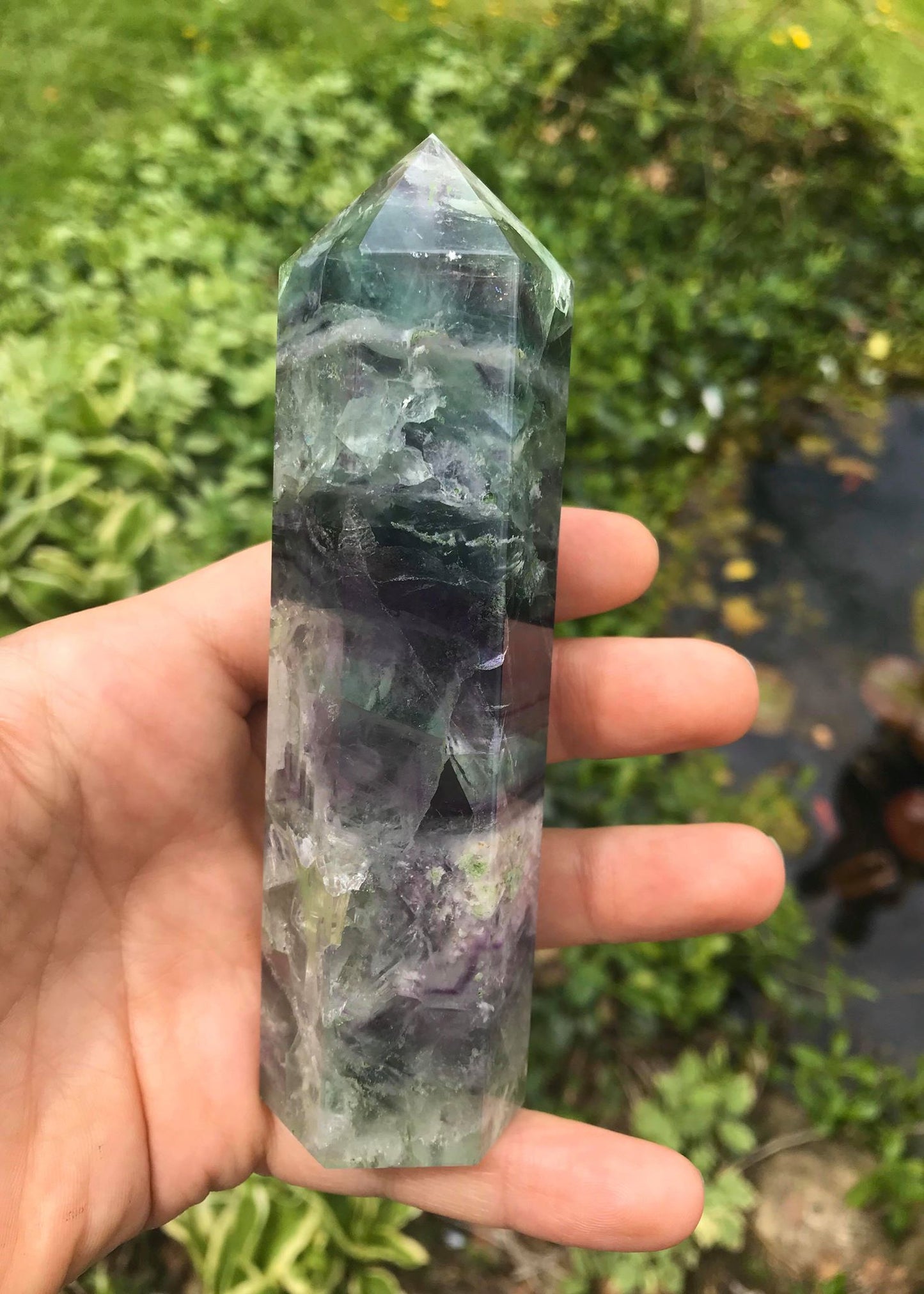 Rainbow Fluorite Tower ~ Large - Gem Realm 