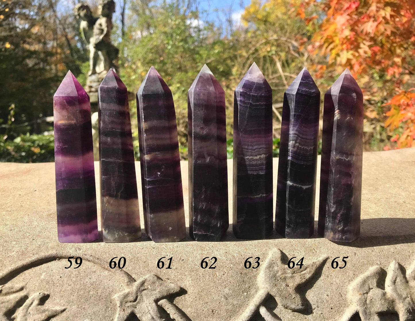 Rainbow Fluorite Towers ~ Dark Purple