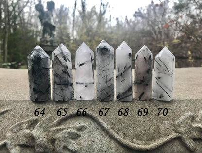 Black Tourmalinated Quartz Towers - Gem Realm 