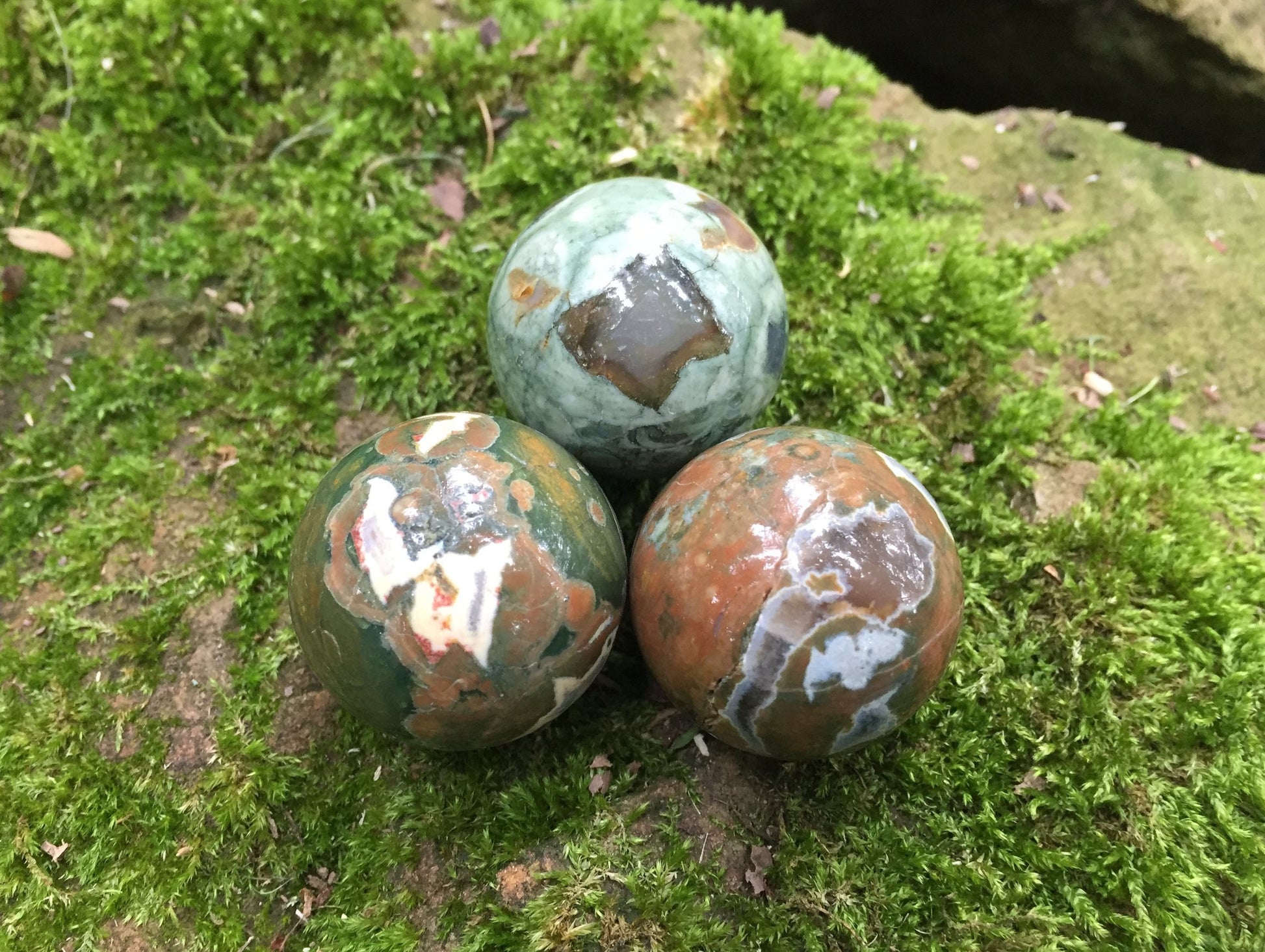 Rhyolite Spheres ~ Rainforest Jasper - Gem Realm 