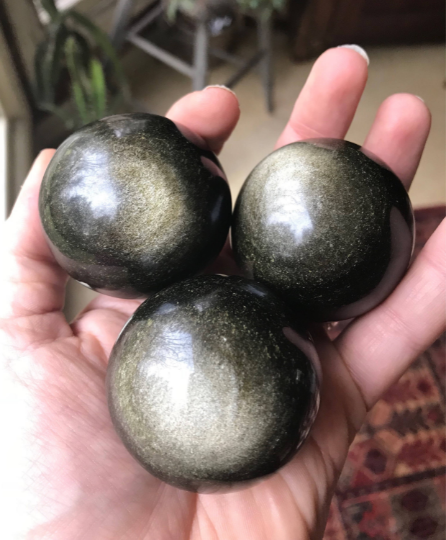 Gold Sheen Obsidian Spheres - Gem Realm 