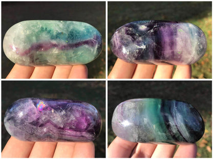 Rainbow Fluorite Palm Stones ~ XL