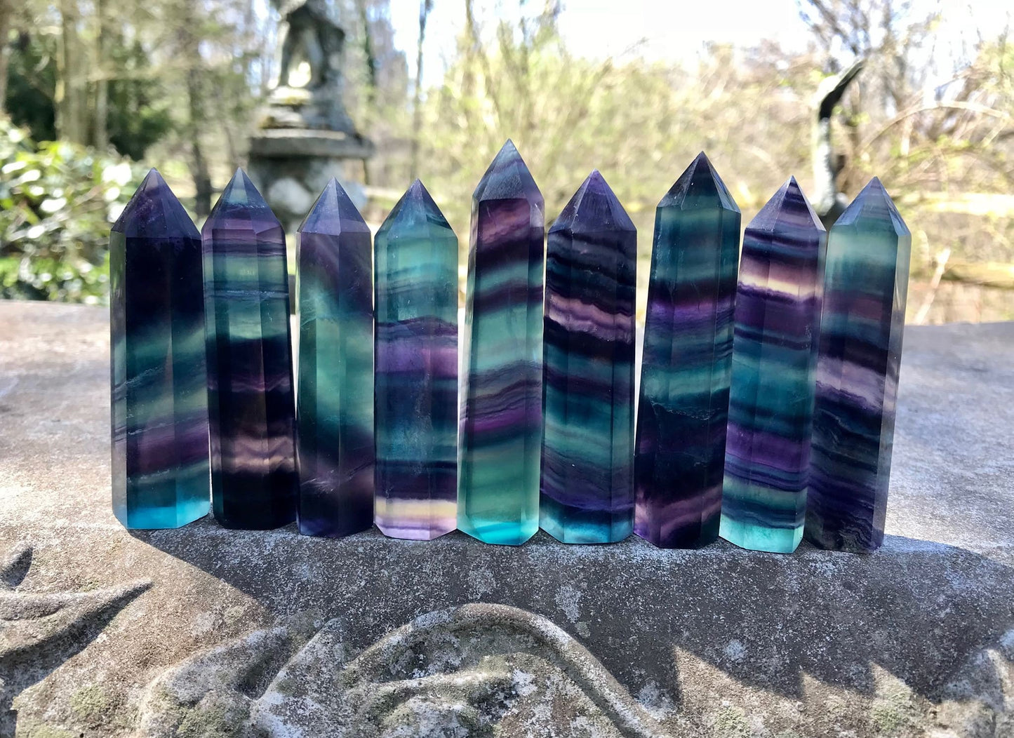 Rainbow Fluorite Towers ~ Mini - Gem Realm 