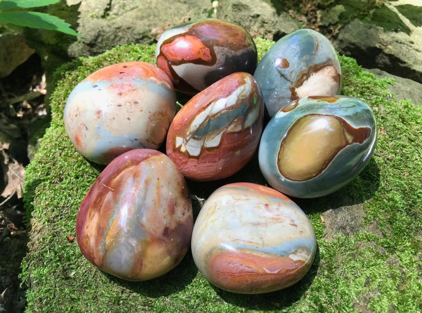 Polychrome Jasper Palm Stones - Gem Realm 