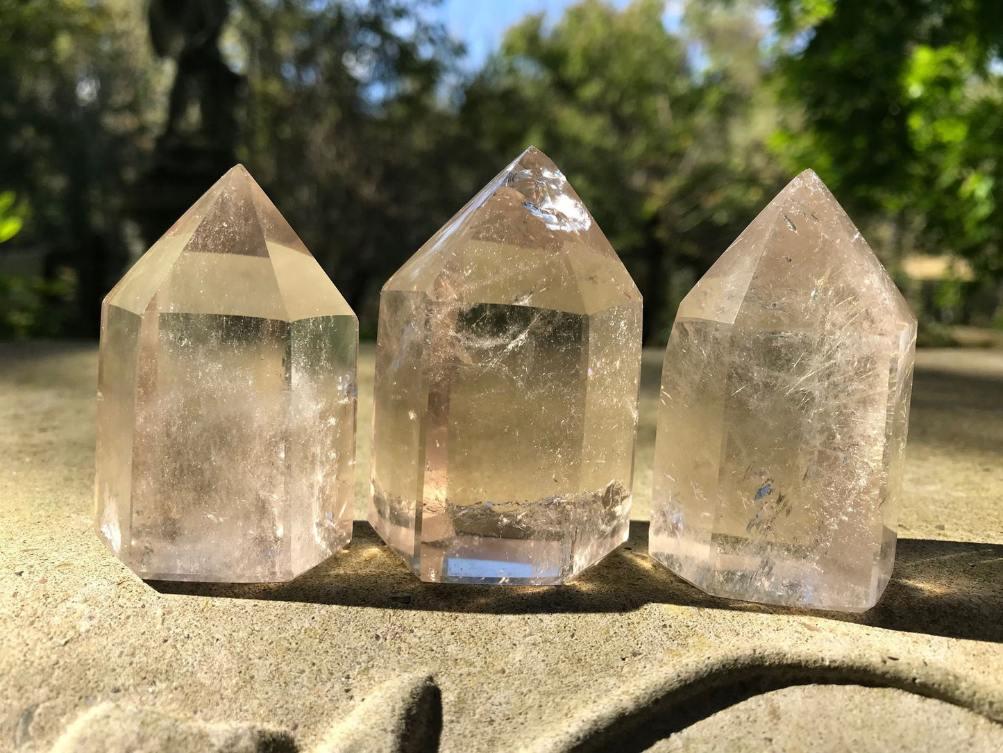 Smoky Quartz Towers ~ White - Gem Realm 